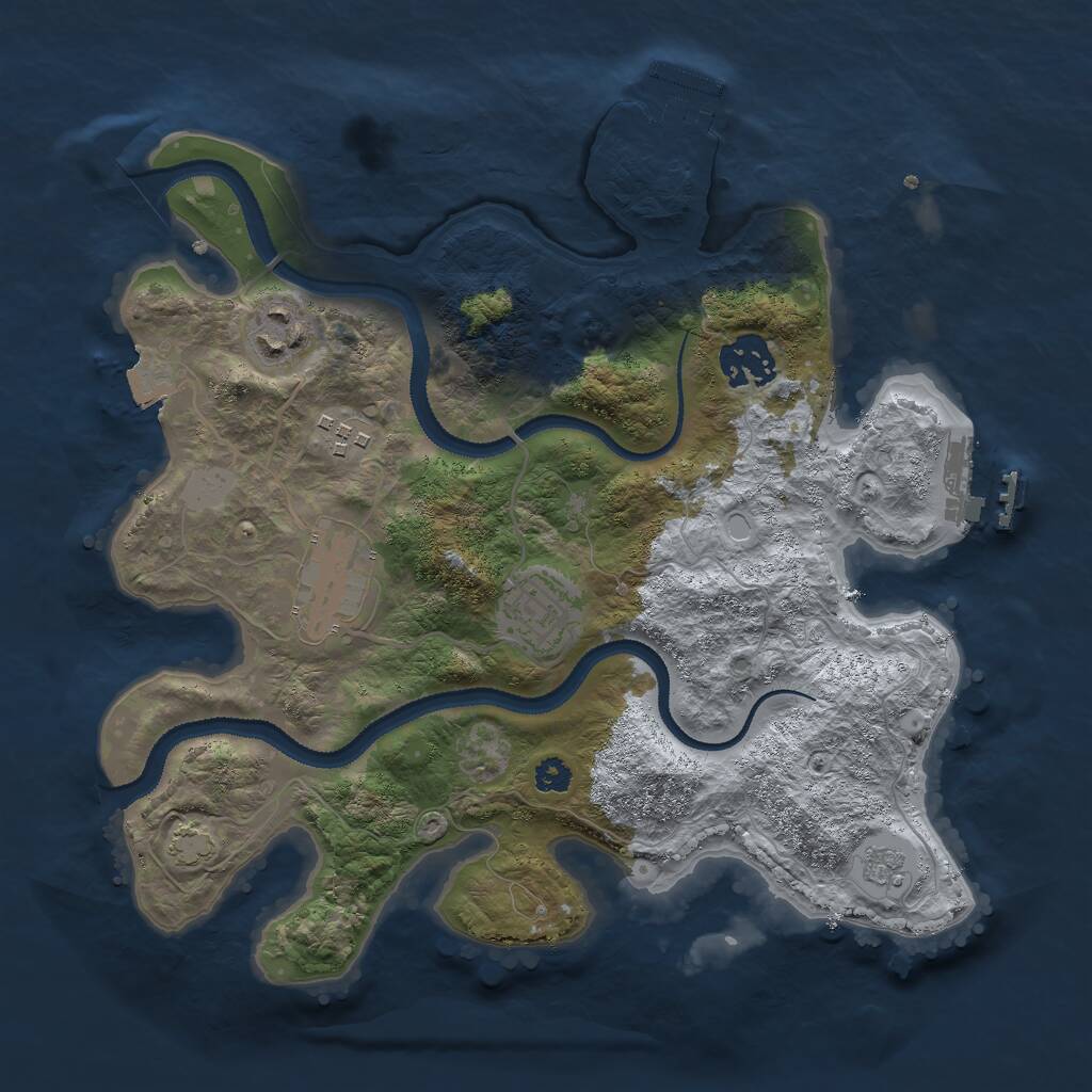Rust Map: Procedural Map, Size: 3000, Seed: 15515, 10 Monuments