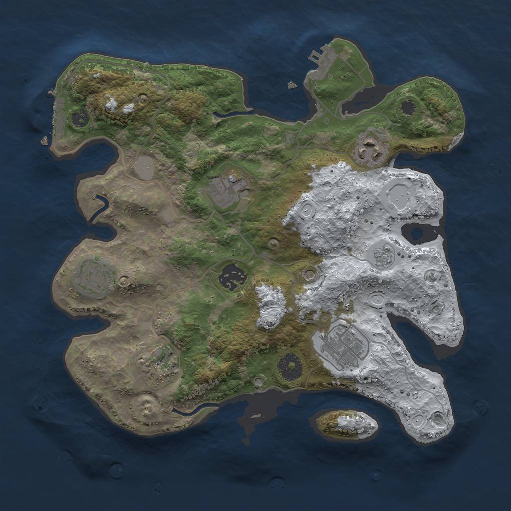 Rust Map: Procedural Map, Size: 3000, Seed: 41320, 15 Monuments