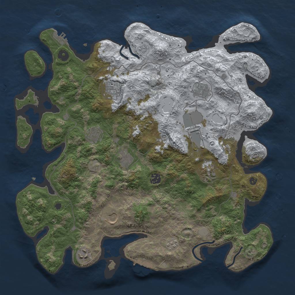 Rust Map: Procedural Map, Size: 4000, Seed: 1804587509, 19 Monuments