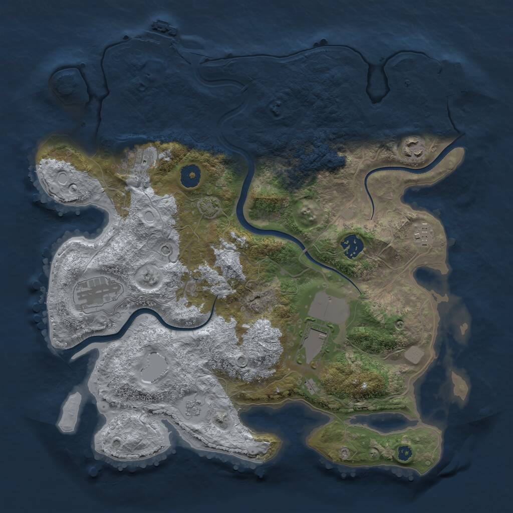 Rust Map: Procedural Map, Size: 3500, Seed: 1655848, 12 Monuments