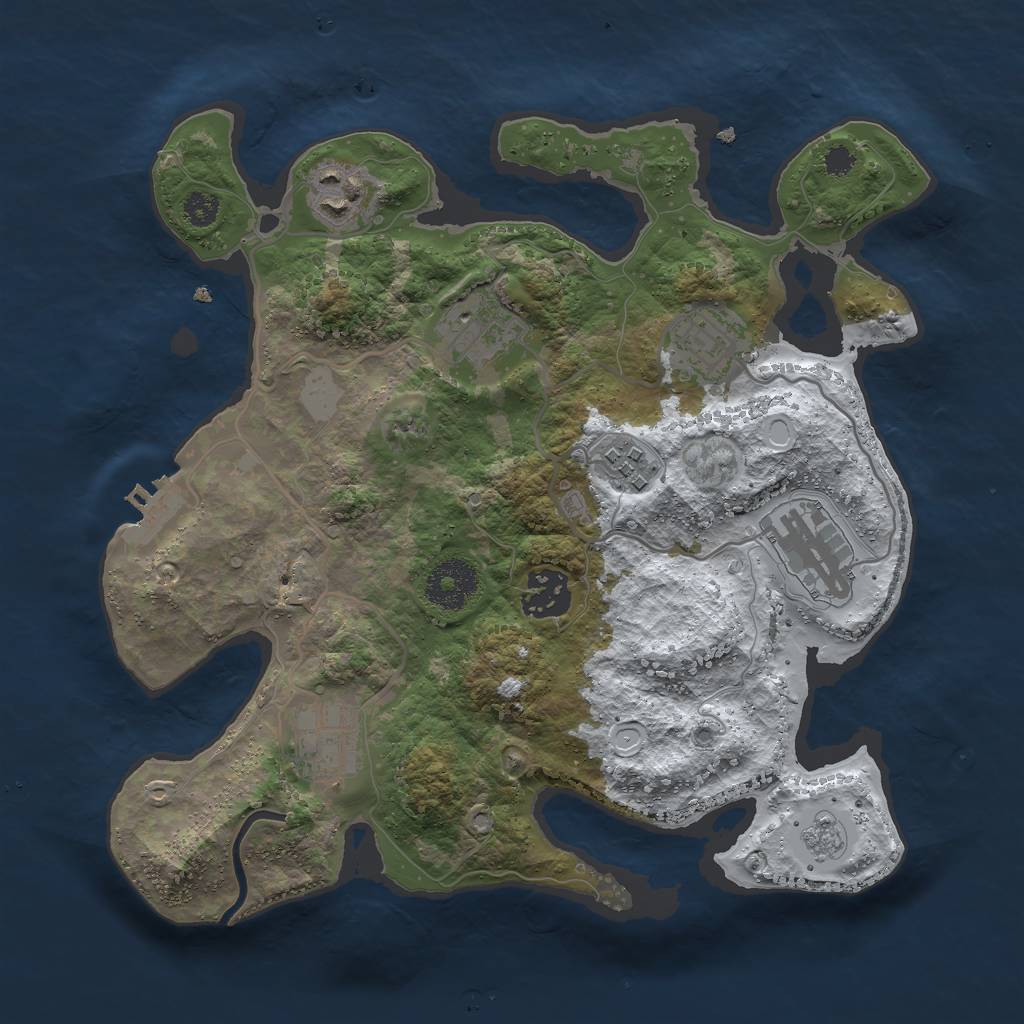 Rust Map: Procedural Map, Size: 3000, Seed: 192537585, 14 Monuments
