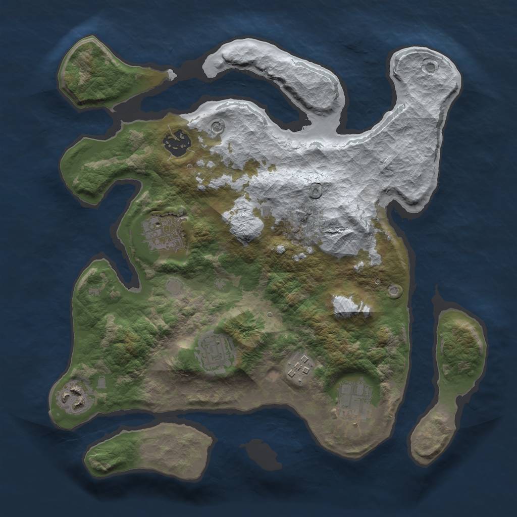 Rust Map: Barren, Size: 3000, Seed: 901585618, 9 Monuments