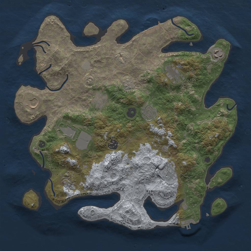 Rust Map: Procedural Map, Size: 3750, Seed: 5316325, 19 Monuments