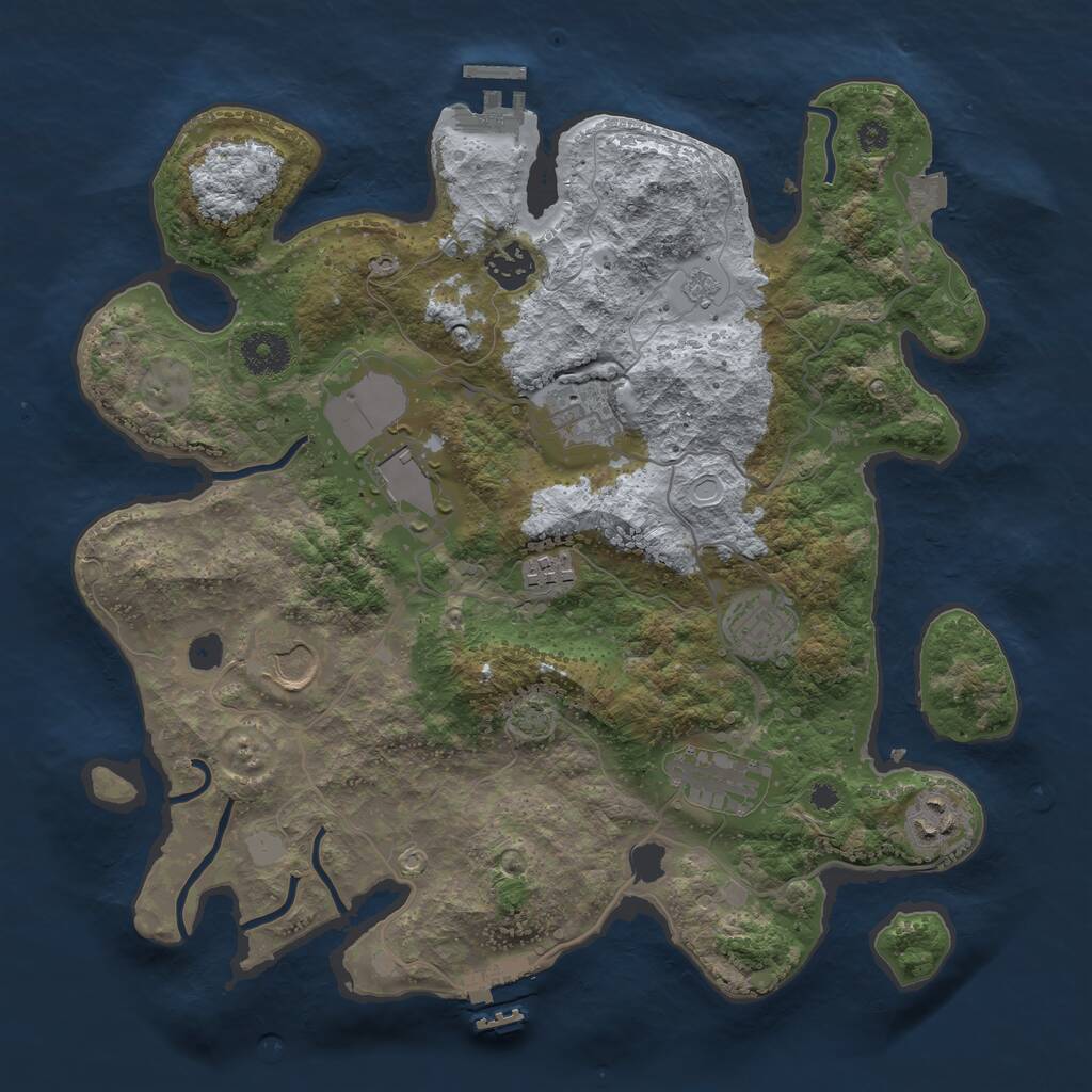Rust Map: Procedural Map, Size: 3500, Seed: 15006, 13 Monuments
