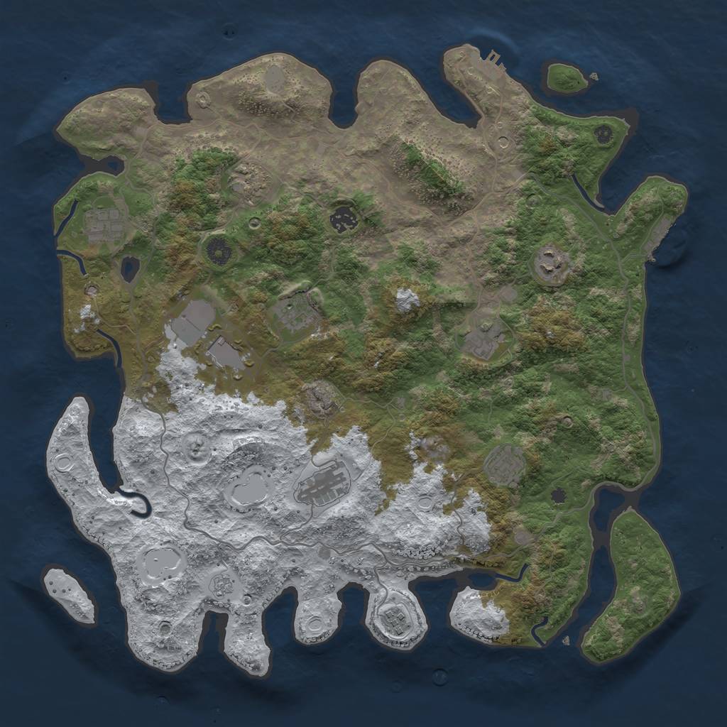 Rust Map: Procedural Map, Size: 4200, Seed: 3, 19 Monuments