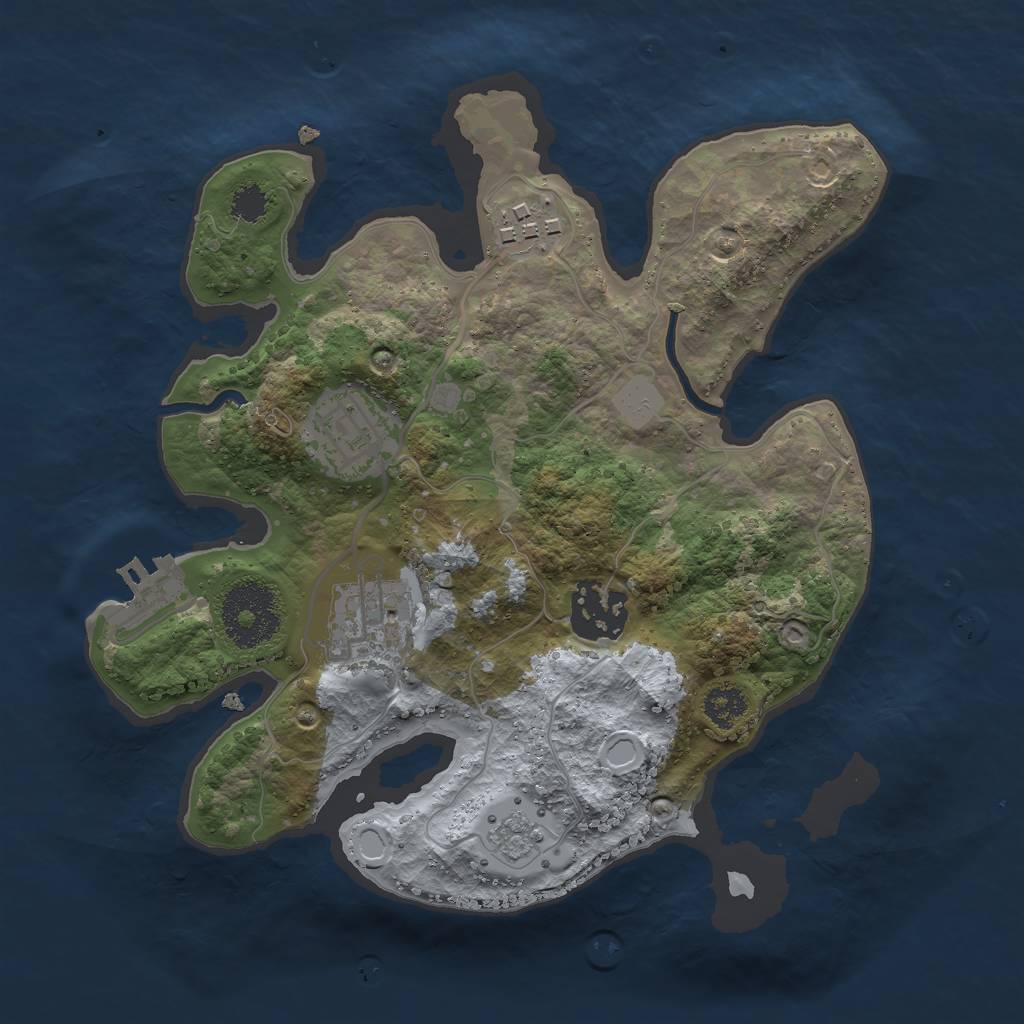 Rust Map: Procedural Map, Size: 2500, Seed: 182, 11 Monuments