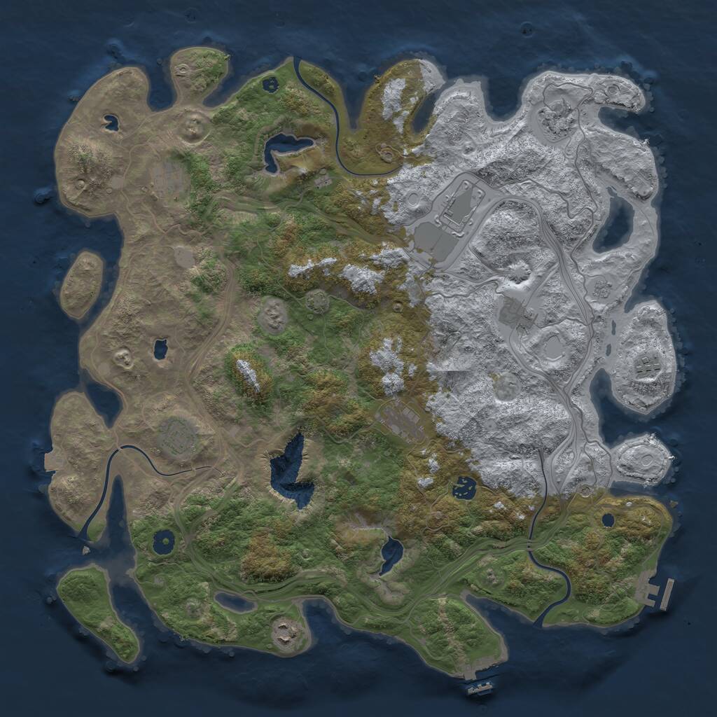 Rust Map: Procedural Map, Size: 4500, Seed: 1843, 15 Monuments