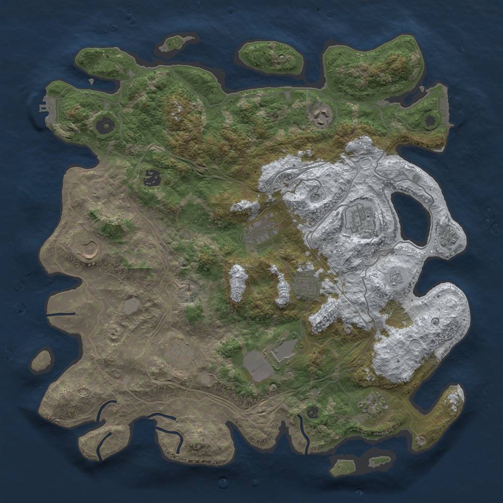 Rust Map: Procedural Map, Size: 4250, Seed: 756547, 19 Monuments