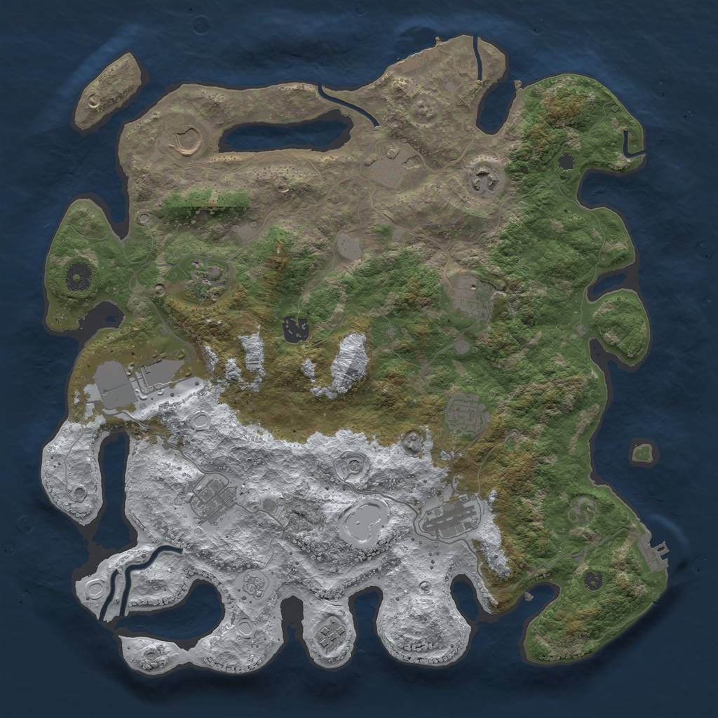 Rust Map: Procedural Map, Size: 3900, Seed: 460778, 20 Monuments