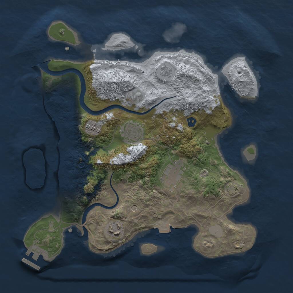 Rust Map: Procedural Map, Size: 3000, Seed: 192162, 9 Monuments