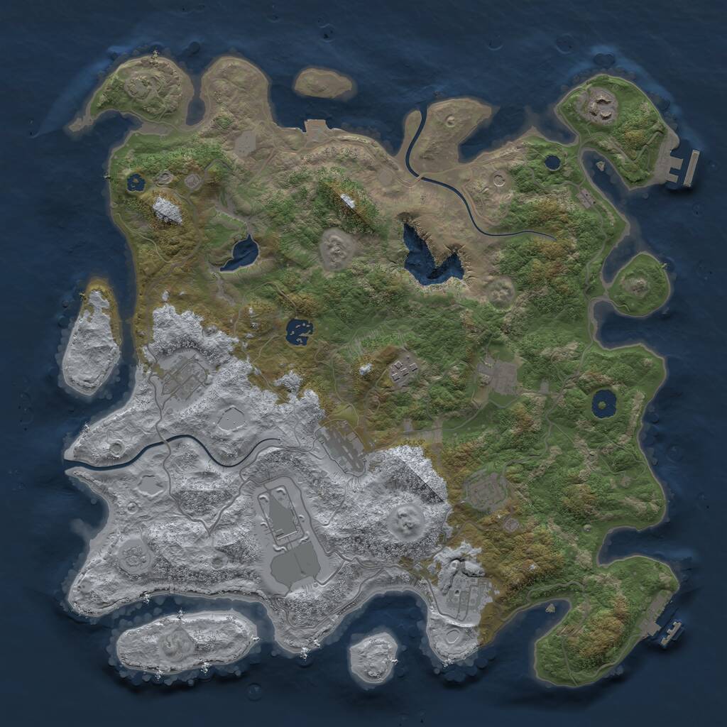 Rust Map: Procedural Map, Size: 4000, Seed: 1699931112, 15 Monuments
