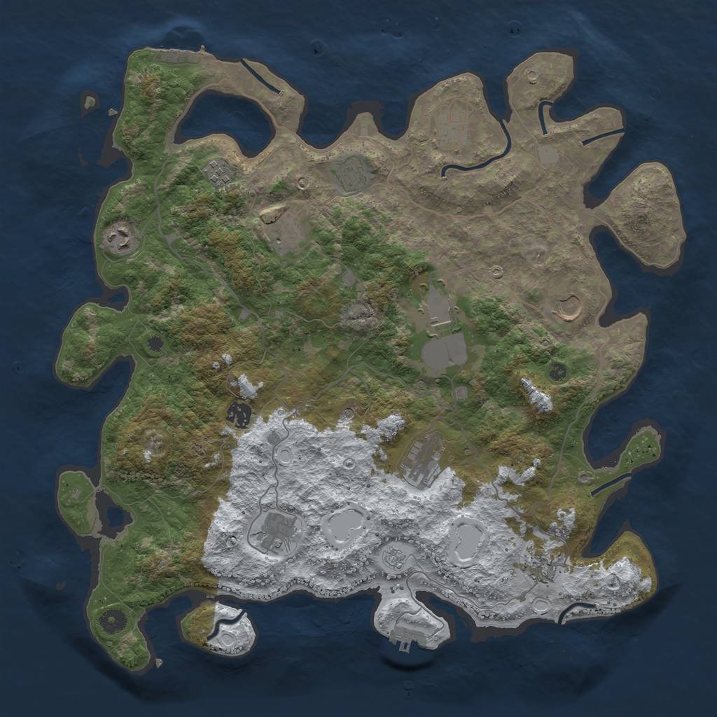 Rust Map: Procedural Map, Size: 4200, Seed: 183552, 20 Monuments