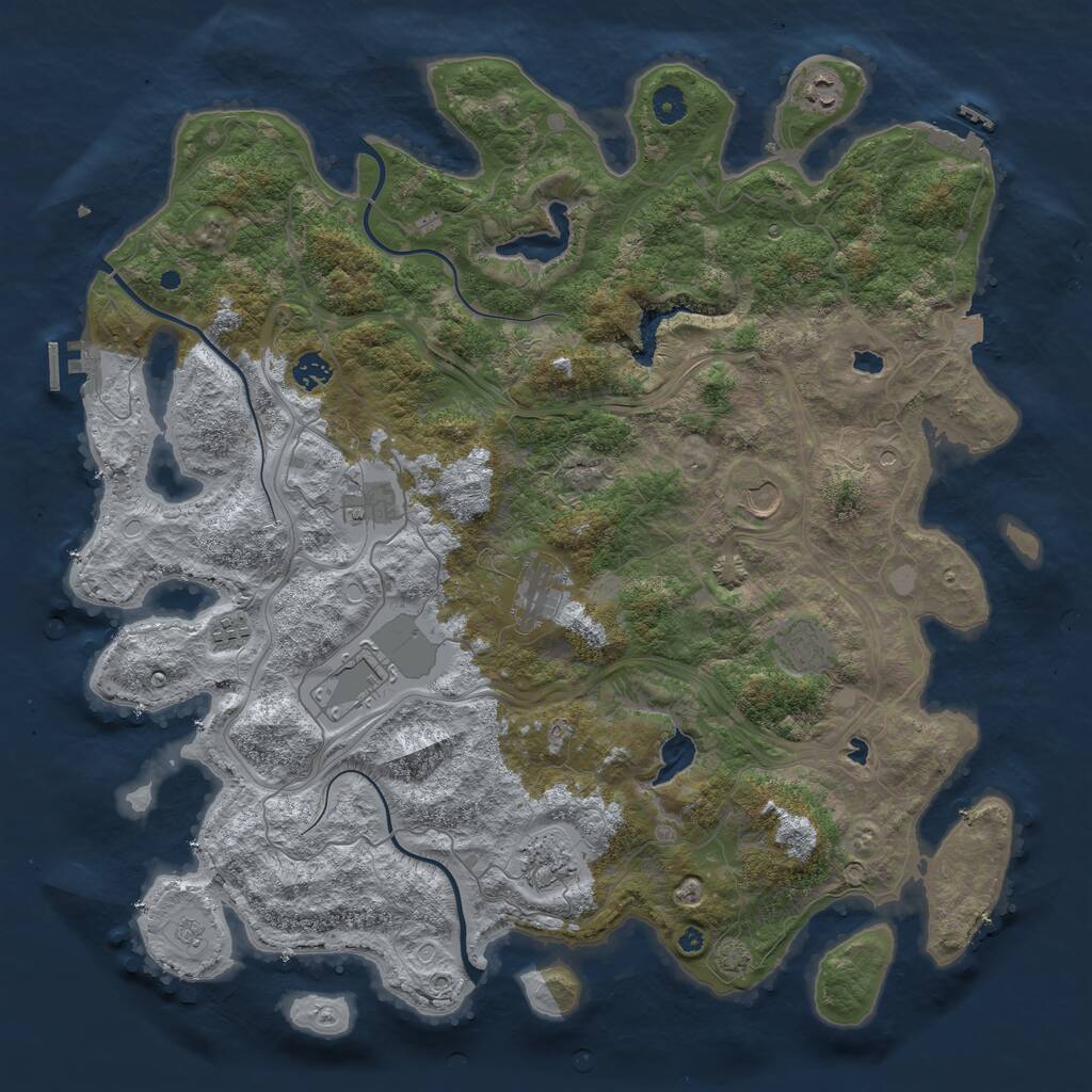 Rust Map: Procedural Map, Size: 4500, Seed: 15723525, 15 Monuments