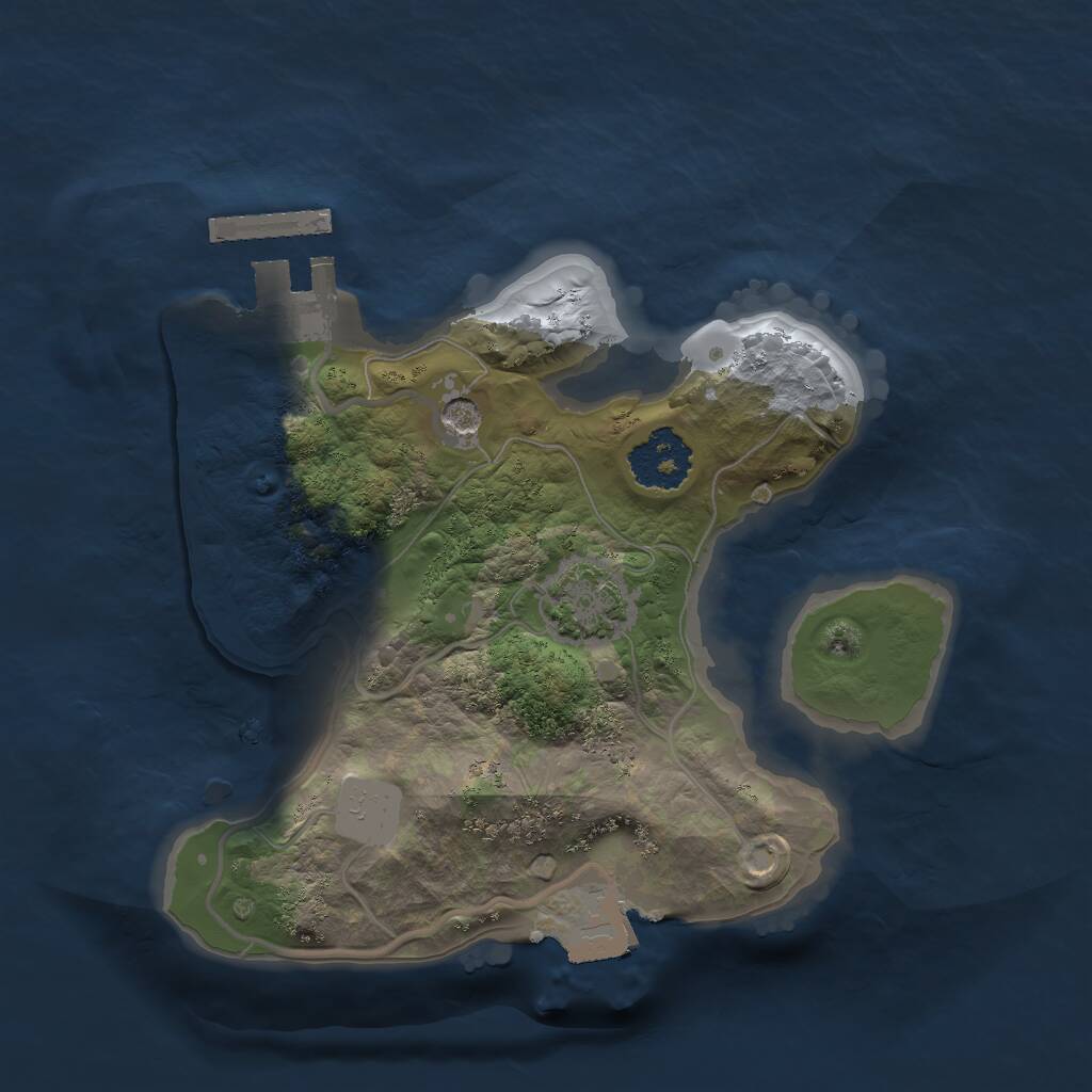 Rust Map: Procedural Map, Size: 1800, Seed: 76667687, 4 Monuments