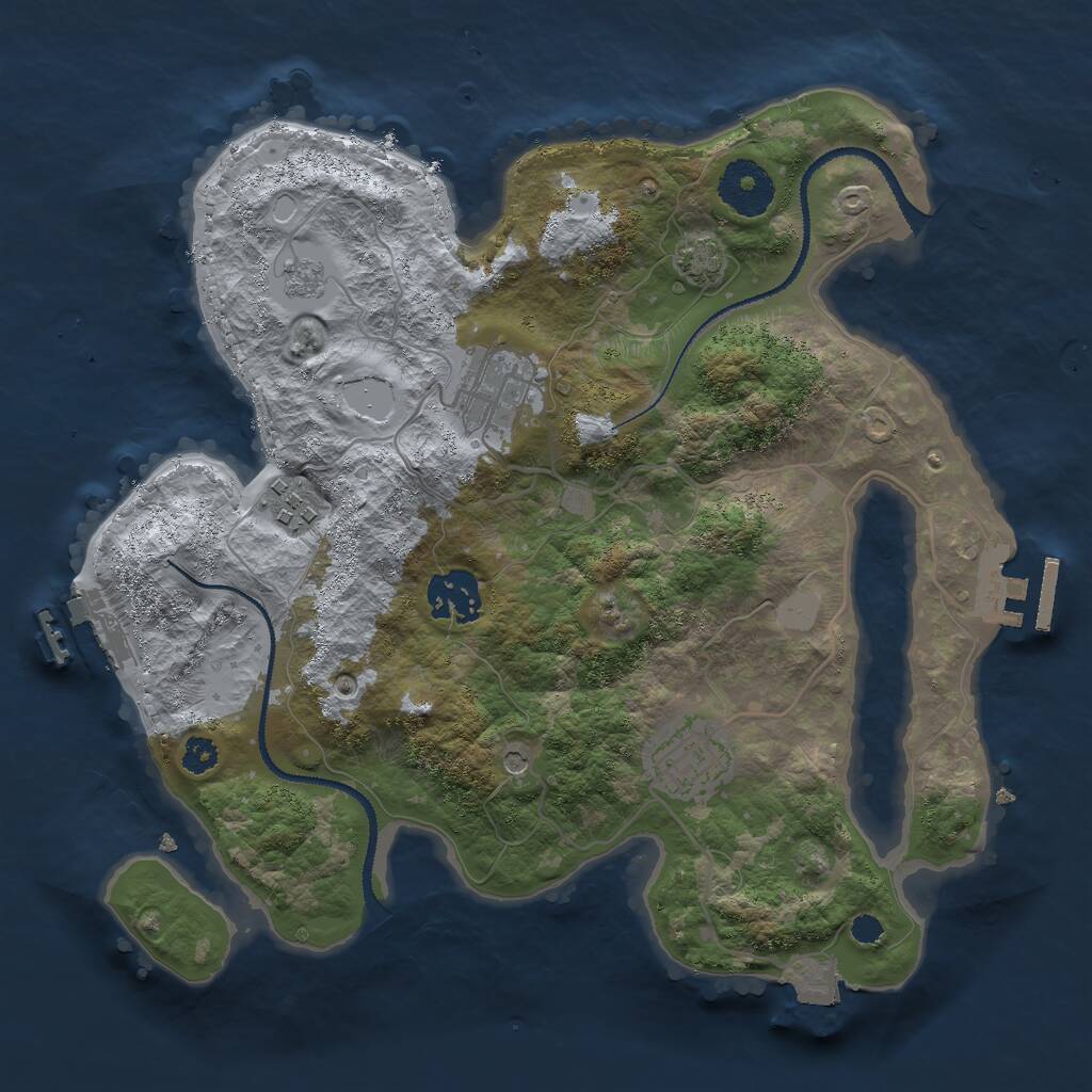 Rust Map: Procedural Map, Size: 3000, Seed: 970326, 10 Monuments