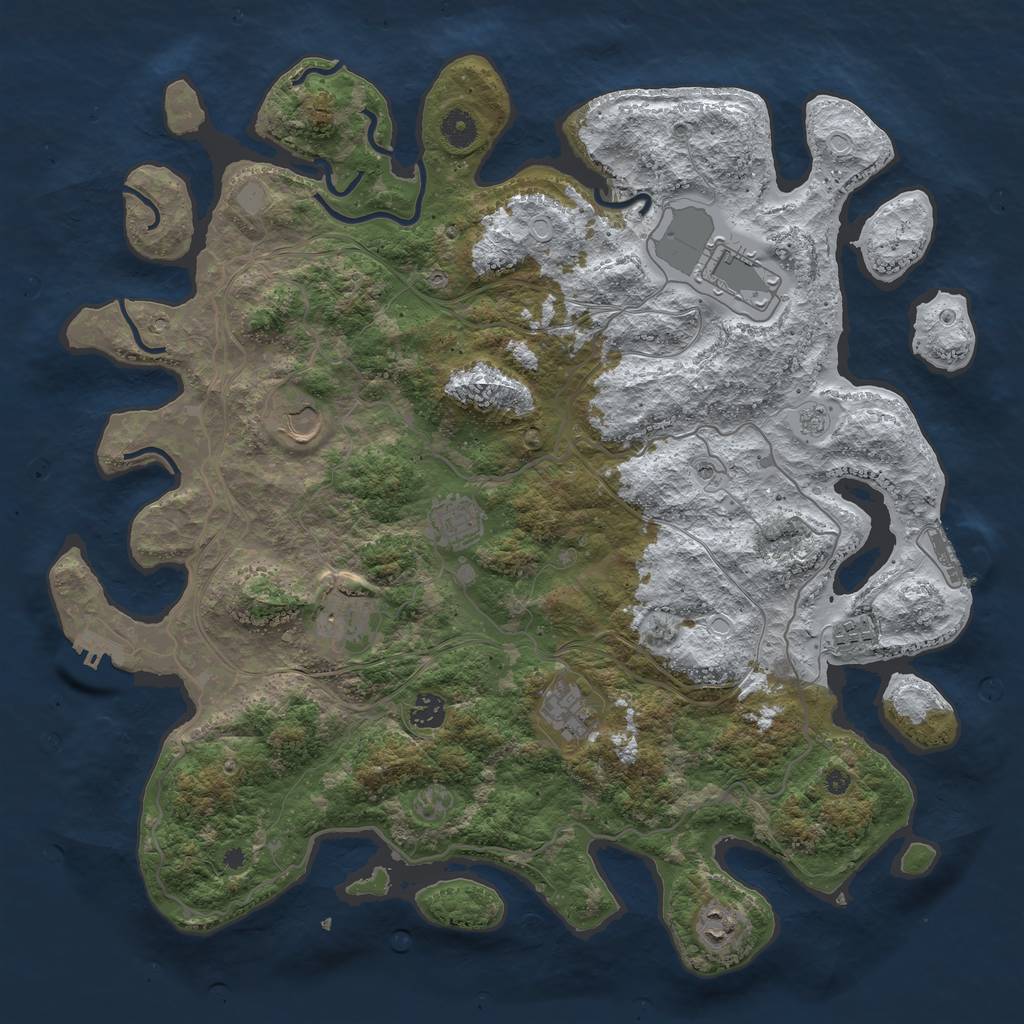 Rust Map: Procedural Map, Size: 4250, Seed: 756598, 17 Monuments