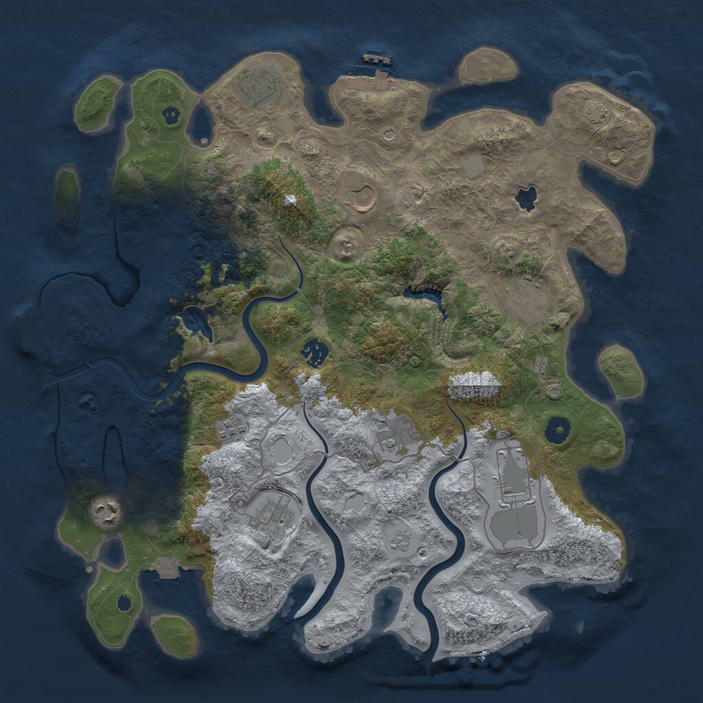 Rust Map: Procedural Map, Size: 4000, Seed: 14063, 15 Monuments