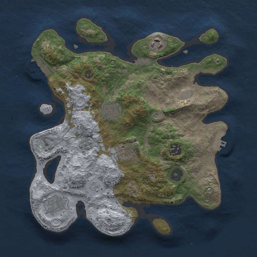 Rust Map: Procedural Map, Size: 3000, Seed: 786867, 15 Monuments