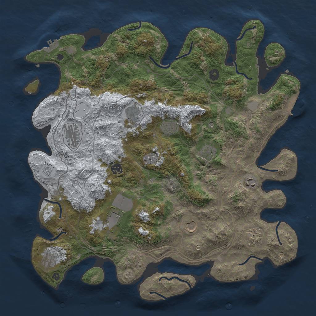 Rust Map: Procedural Map, Size: 4250, Seed: 1018187833, 20 Monuments