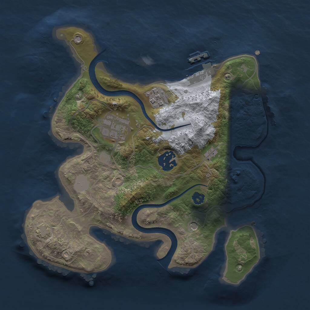 Rust Map: Procedural Map, Size: 2500, Seed: 1911542391, 7 Monuments