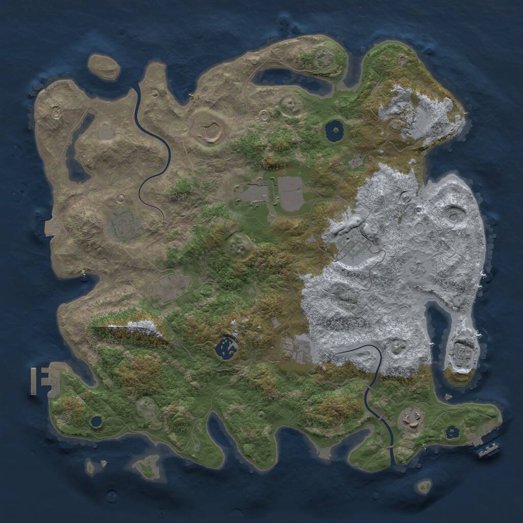 Rust Map: Procedural Map, Size: 3900, Seed: 148549, 16 Monuments