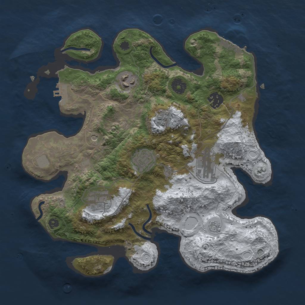 Rust Map: Procedural Map, Size: 3000, Seed: 562613, 15 Monuments