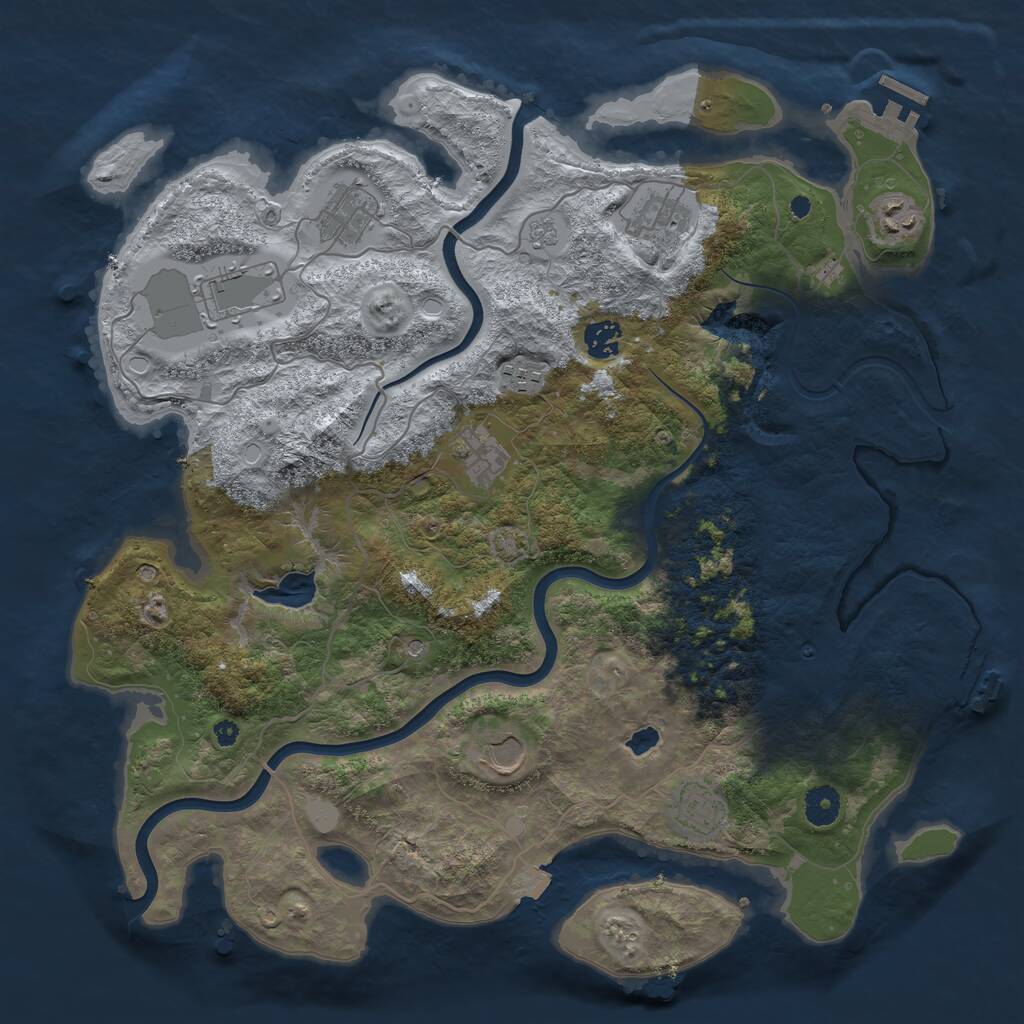 Rust Map: Procedural Map, Size: 4000, Seed: 154391630, 15 Monuments