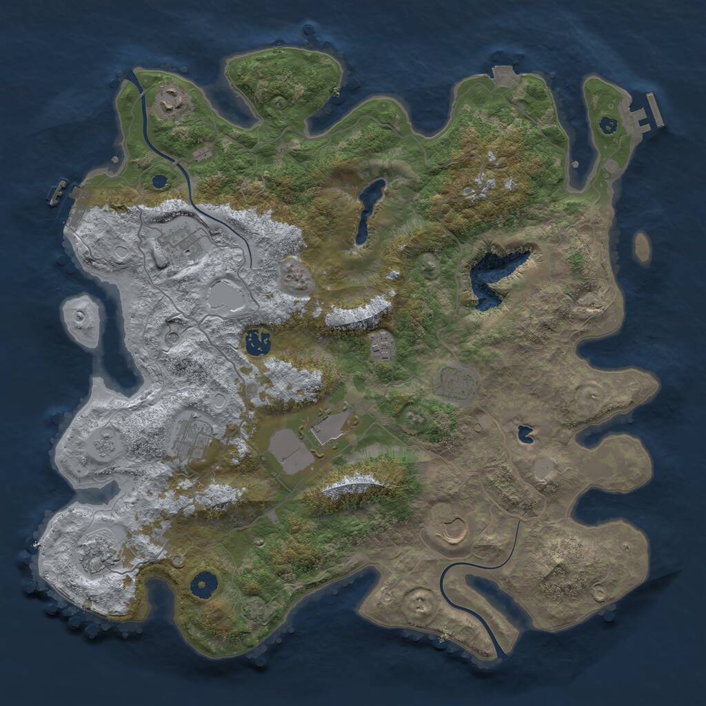 Rust Map: Procedural Map, Size: 4000, Seed: 35879559, 15 Monuments