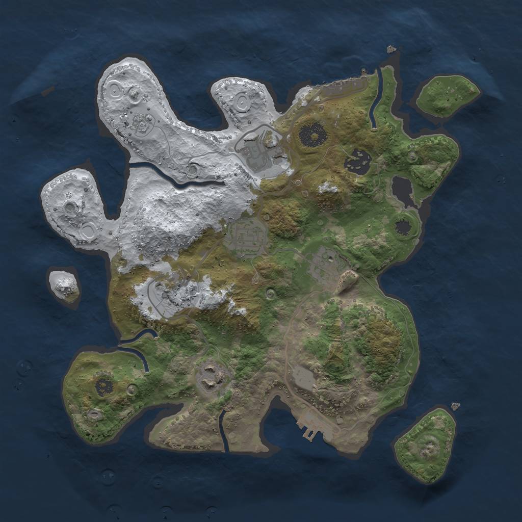 Rust Map: Procedural Map, Size: 3000, Seed: 282546, 14 Monuments