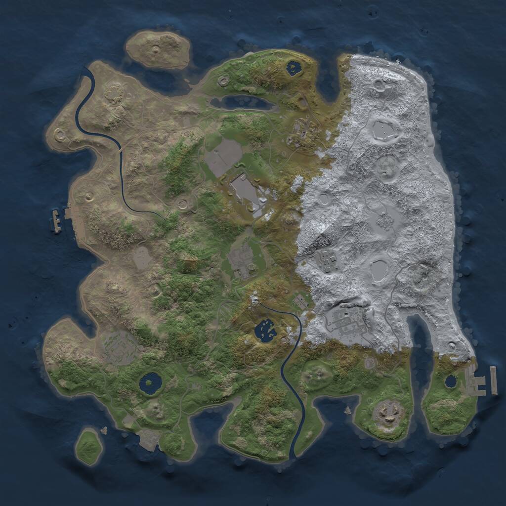 Rust Map: Procedural Map, Size: 3500, Seed: 19951995, 14 Monuments