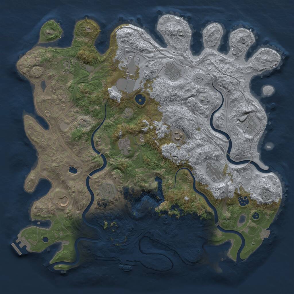 Rust Map: Procedural Map, Size: 4250, Seed: 1992, 17 Monuments