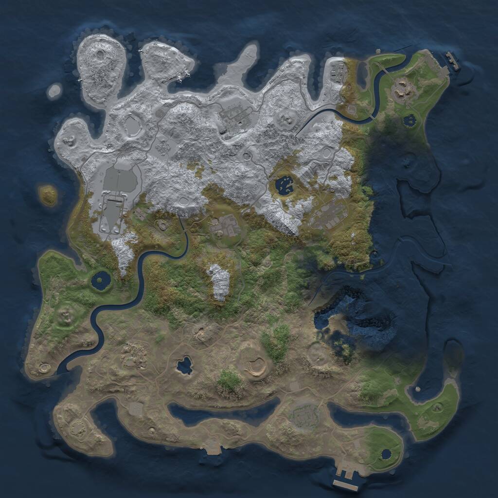 Rust Map: Procedural Map, Size: 4000, Seed: 270426227, 16 Monuments