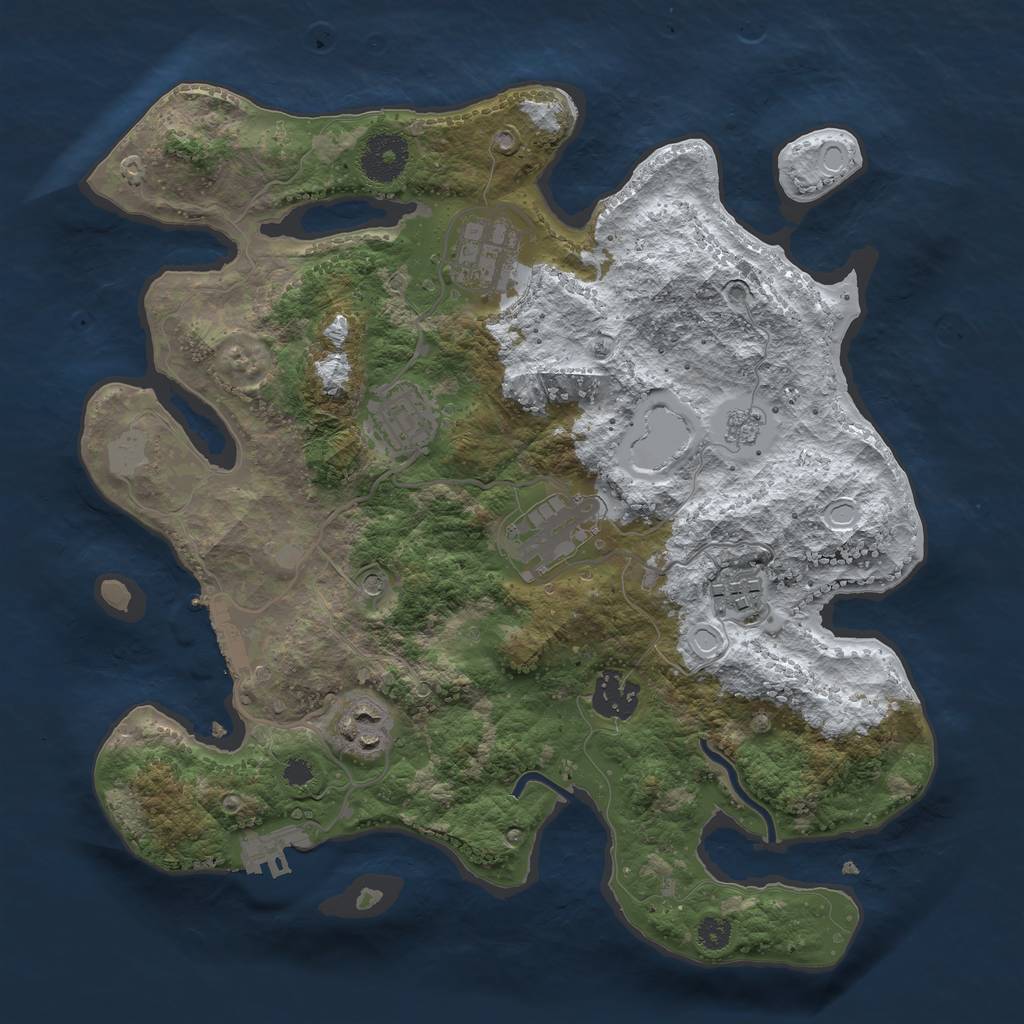 Rust Map: Procedural Map, Size: 3200, Seed: 8121970, 15 Monuments