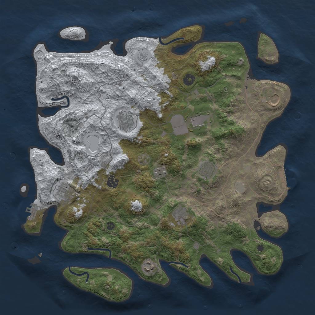 Rust Map: Procedural Map, Size: 4000, Seed: 118016699, 18 Monuments