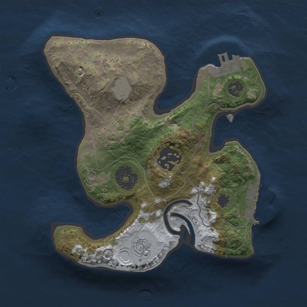 Rust Map: Procedural Map, Size: 2000, Seed: 1111111, 9 Monuments