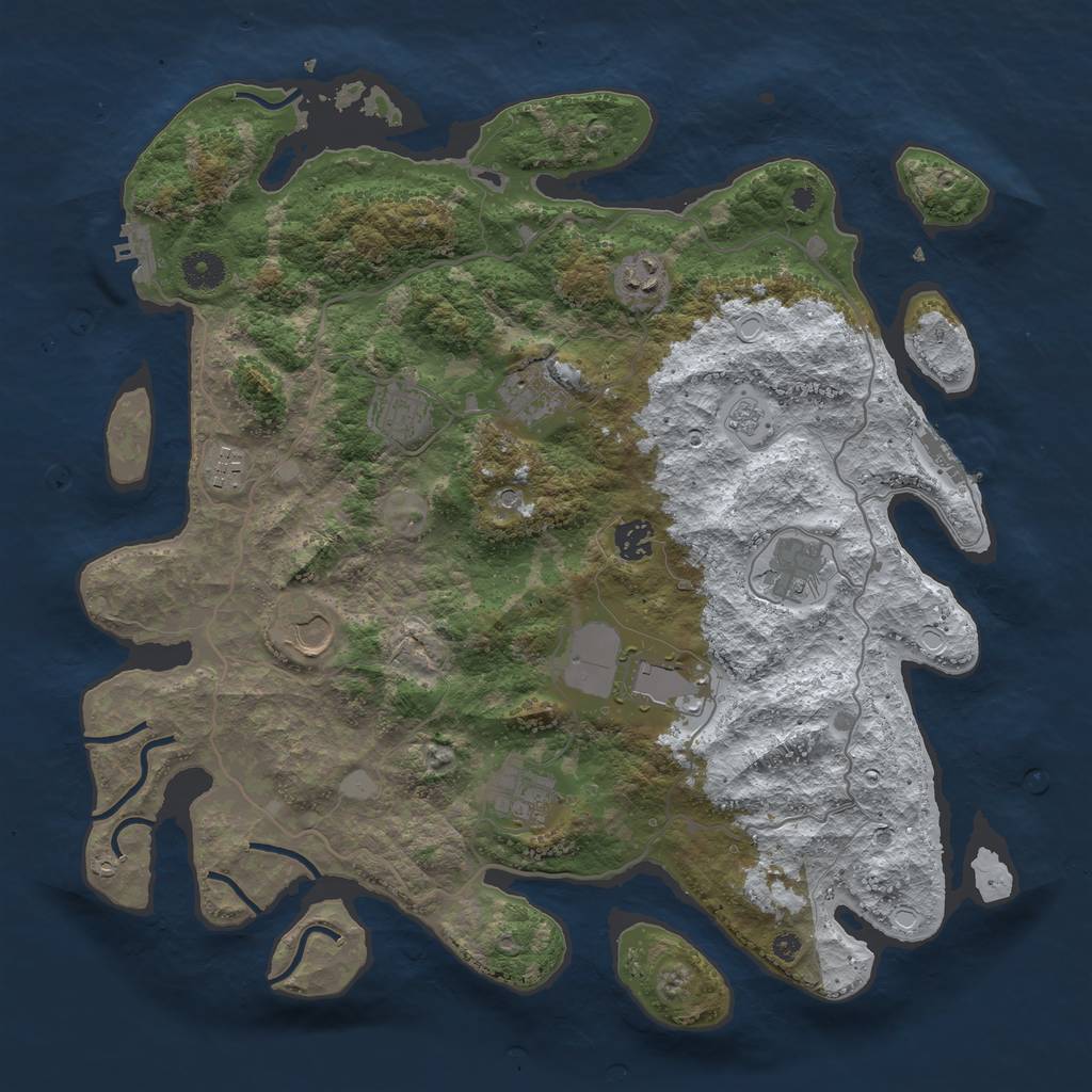 Rust Map: Procedural Map, Size: 4000, Seed: 2022529, 18 Monuments