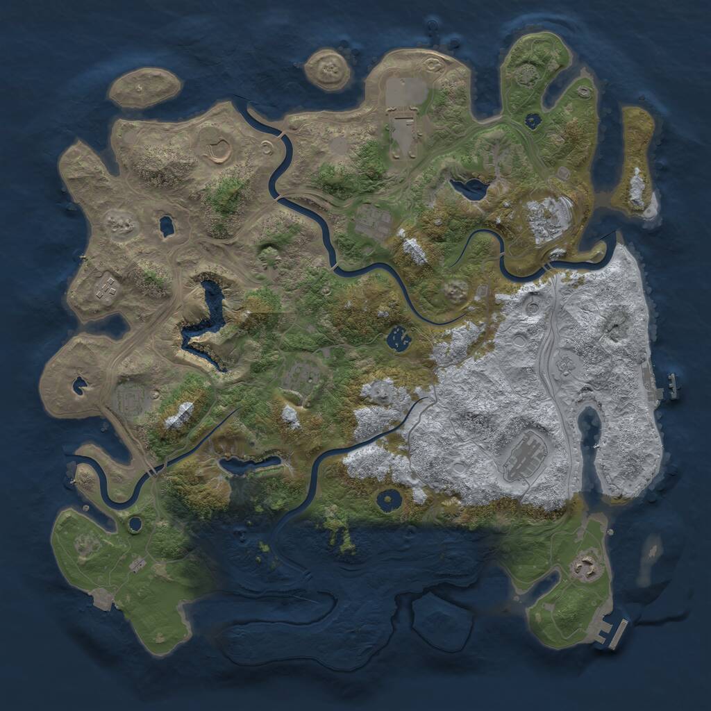 Rust Map: Procedural Map, Size: 4500, Seed: 21422, 16 Monuments