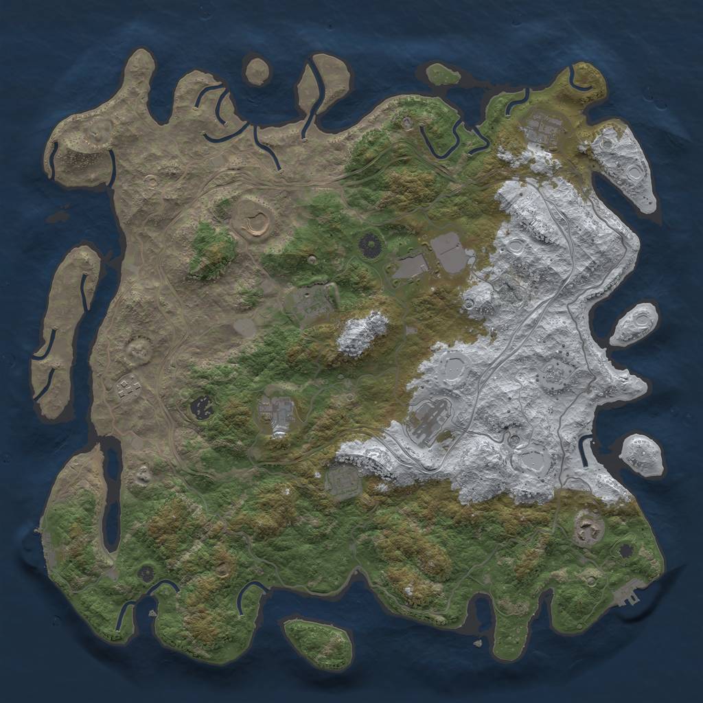 Rust Map: Procedural Map, Size: 4500, Seed: 2014455331, 19 Monuments