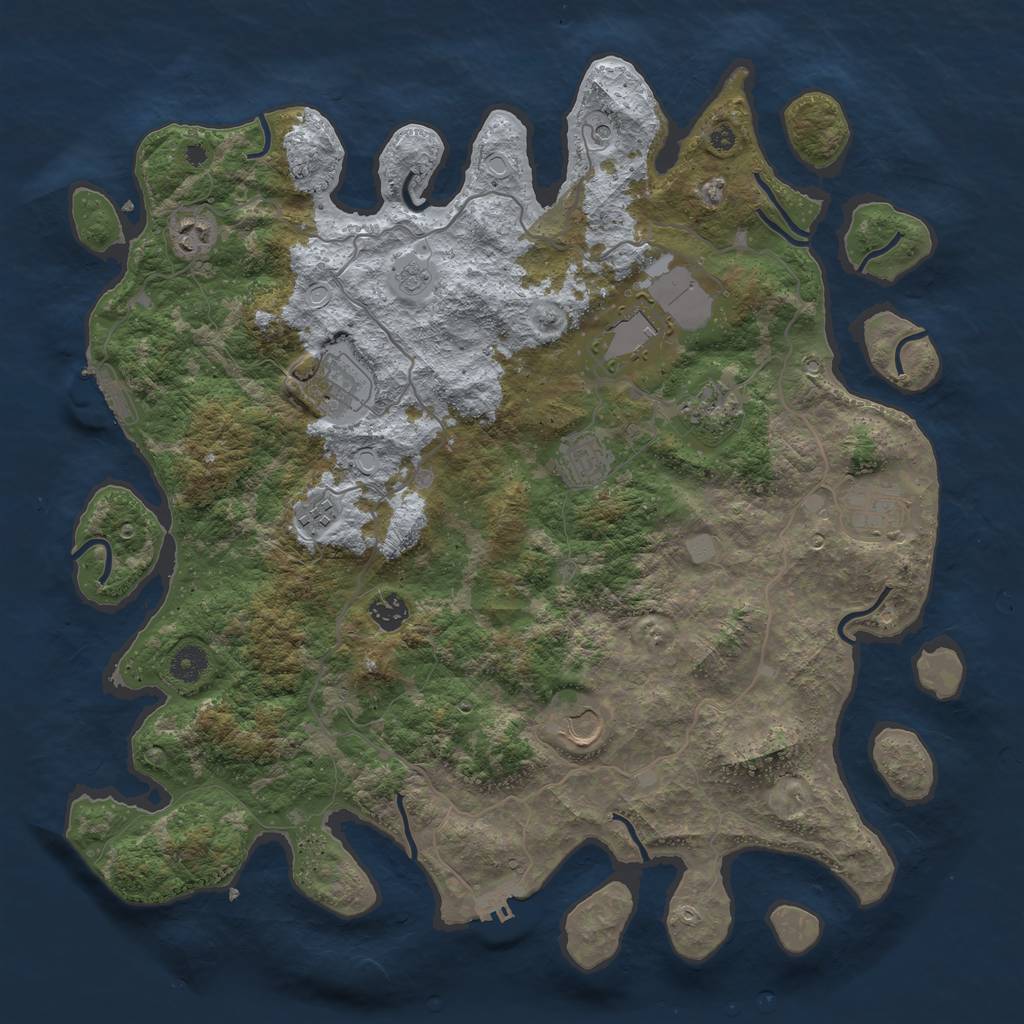 Rust Map: Procedural Map, Size: 4200, Seed: 793197, 18 Monuments