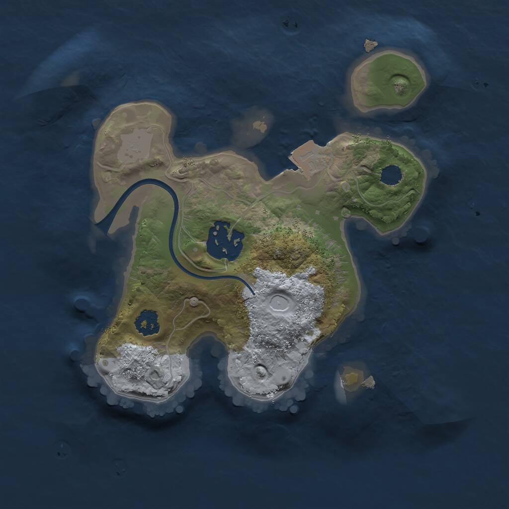 Rust Map: Procedural Map, Size: 2000, Seed: 741382, 2 Monuments