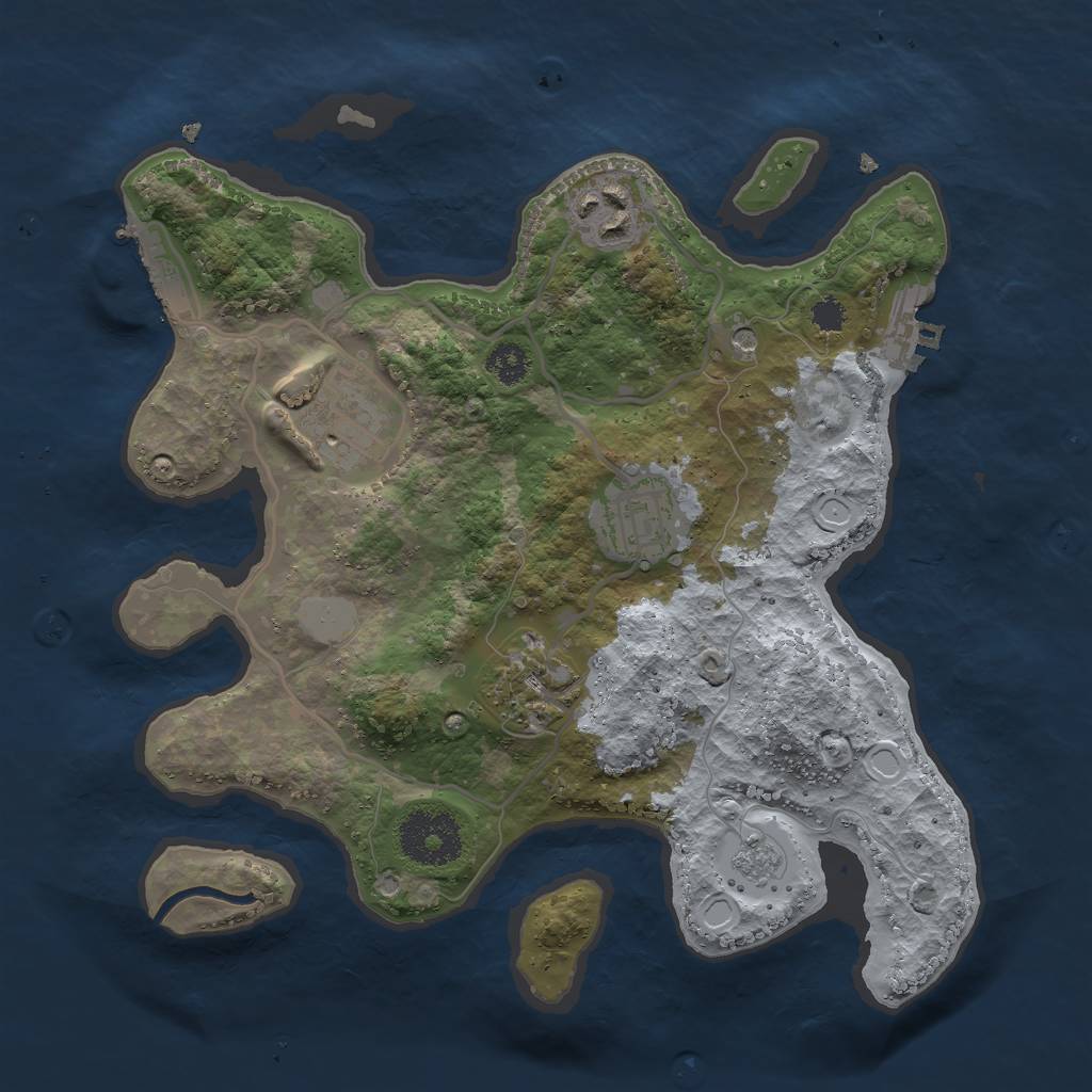 Rust Map: Procedural Map, Size: 2750, Seed: 1333023202, 11 Monuments