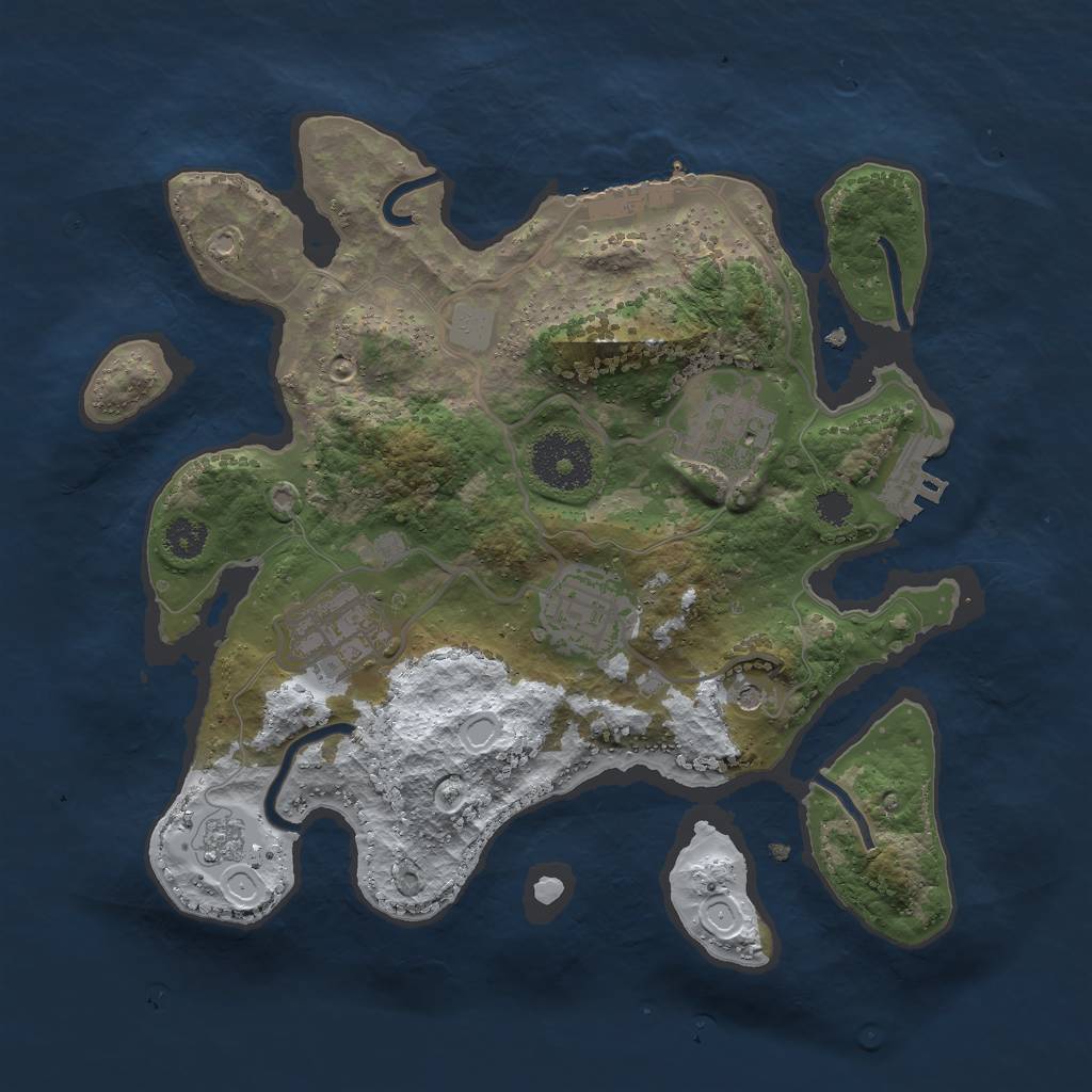 Rust Map: Procedural Map, Size: 2750, Seed: 741382, 12 Monuments