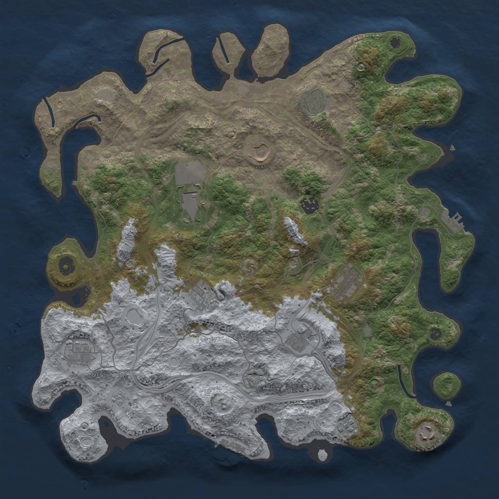 Rust Map: Procedural Map, Size: 4250, Seed: 538035599, 17 Monuments