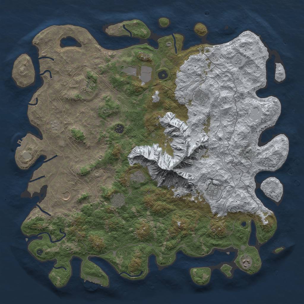 Rust Map: Procedural Map, Size: 5000, Seed: 4586532, 19 Monuments