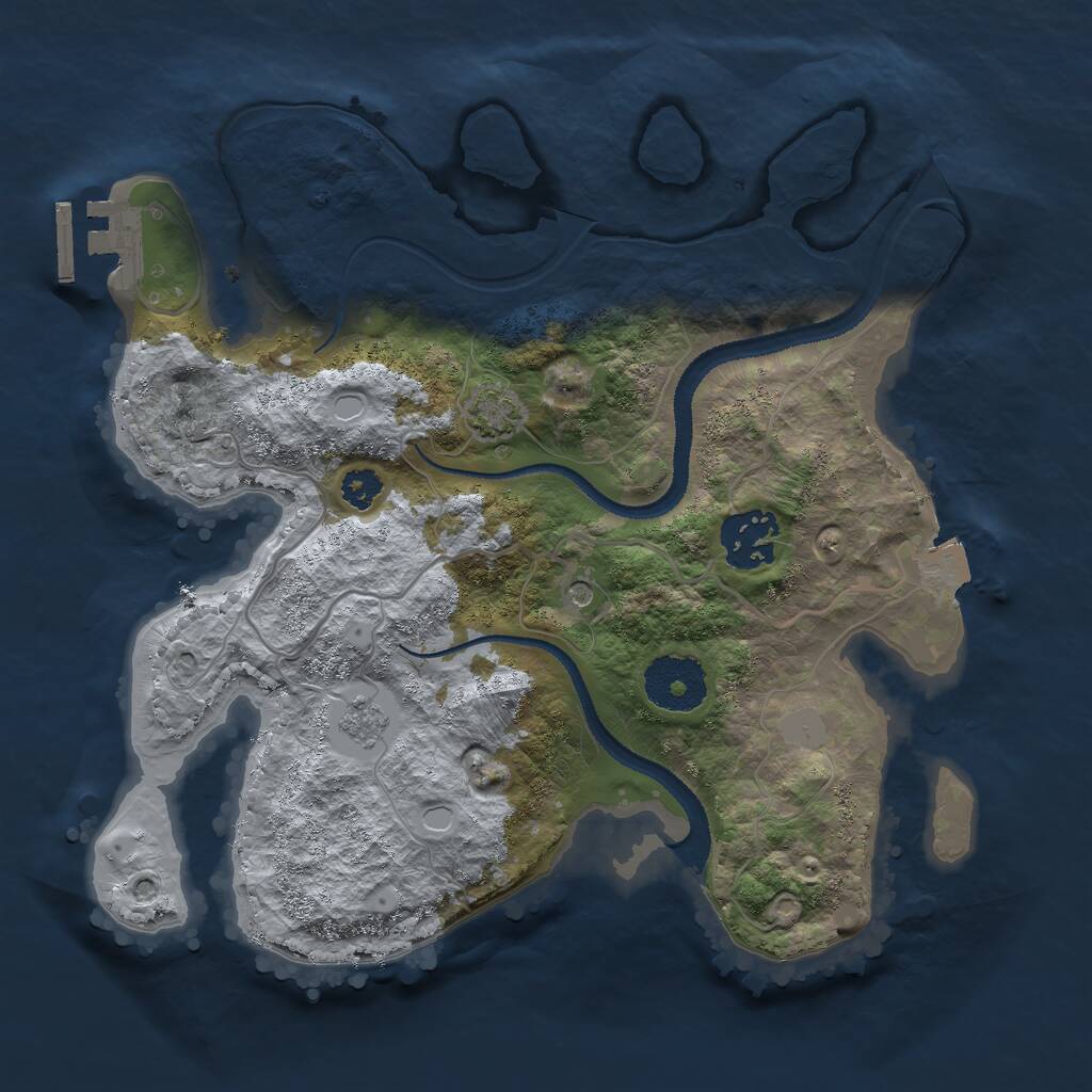 Rust Map: Procedural Map, Size: 2750, Seed: 1321391476, 6 Monuments
