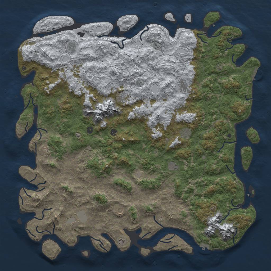 Rust Map: Procedural Map, Size: 6000, Seed: 79985135, 20 Monuments