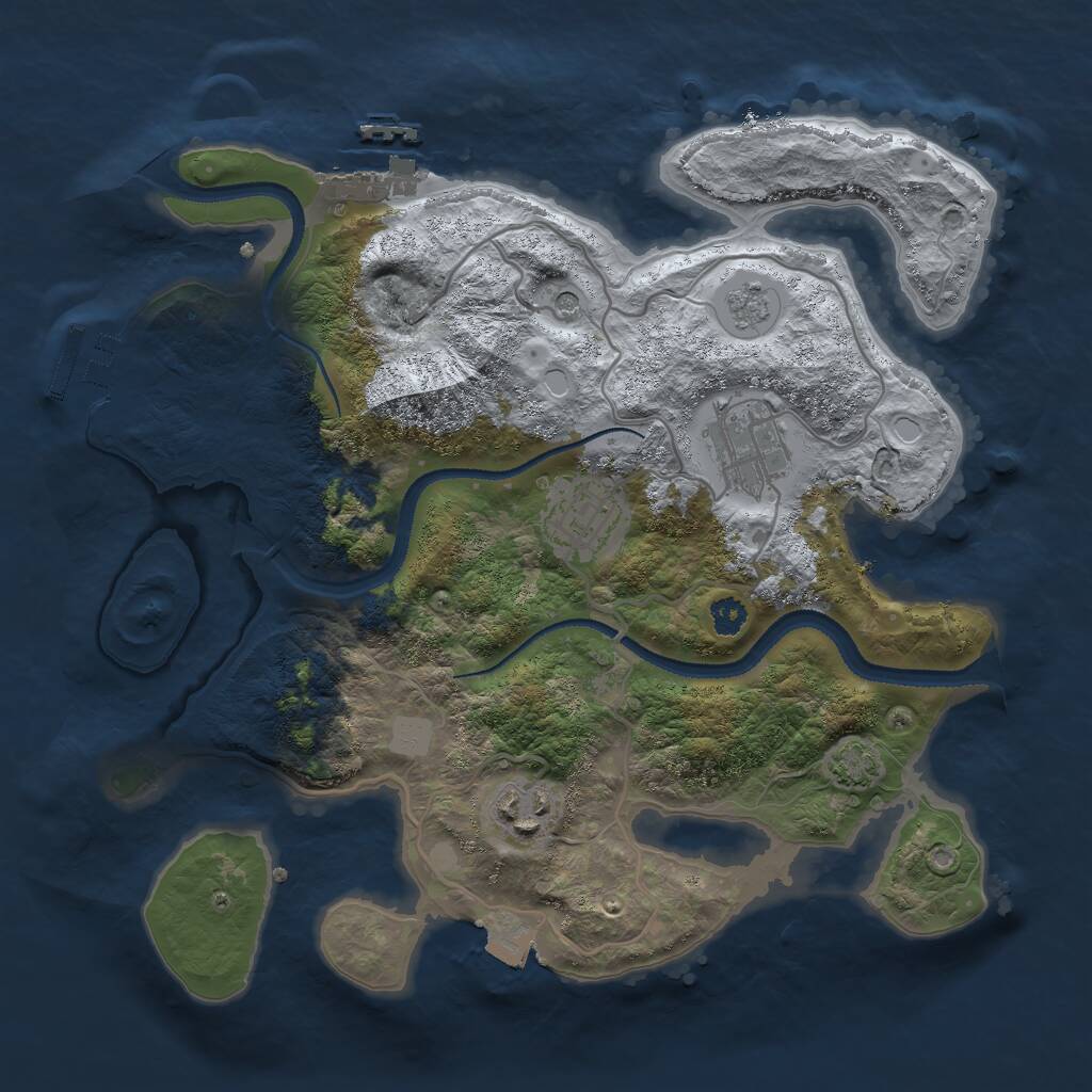 Rust Map: Procedural Map, Size: 2944, Seed: 3081, 9 Monuments