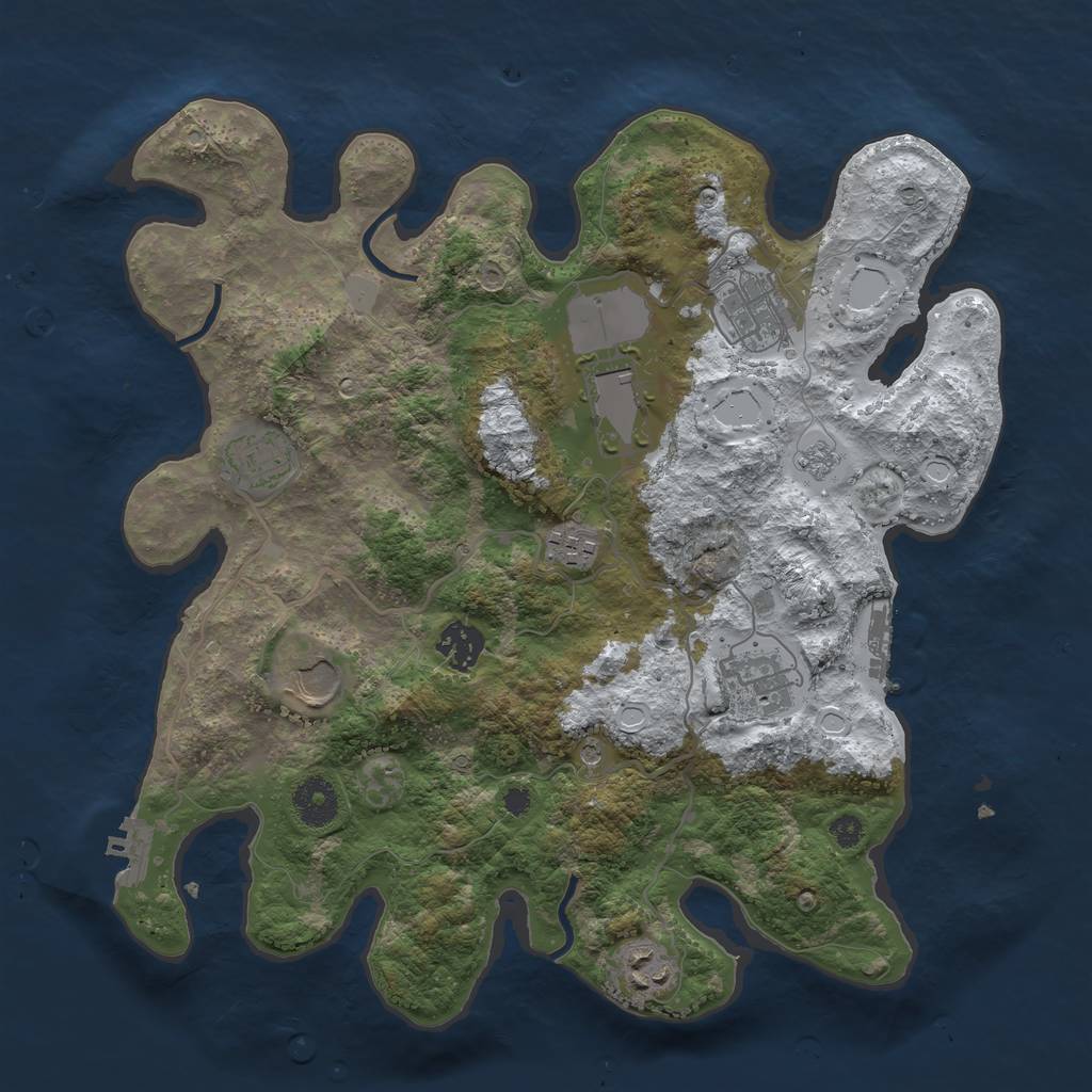 Rust Map: Procedural Map, Size: 3500, Seed: 20220529, 17 Monuments