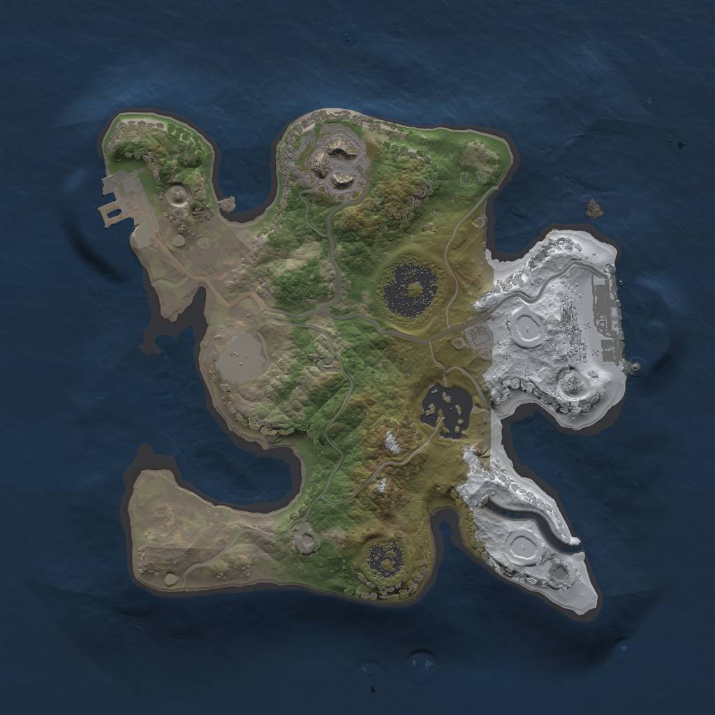Rust Map: Procedural Map, Size: 2000, Seed: 65849, 9 Monuments