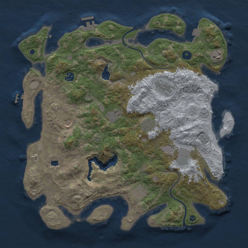 Rust Map: Procedural Map, Size: 4000, Seed: 18122, 15 Monuments